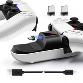 Stanica za punjenje kontrolera s dva priključka, USB držač za punjenje bežičnog kontrolera, 1 kom punjača za kontroler za Playstation 5 PS5 Firm