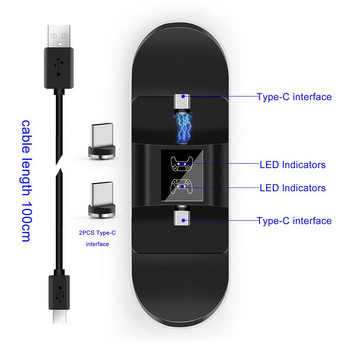 Зарядна станция за контролер с два порта, USB държач за зареждане на безжичен контролер, 1 бр. Зарядно устройство за контролер за Playstation 5 PS5 Firm