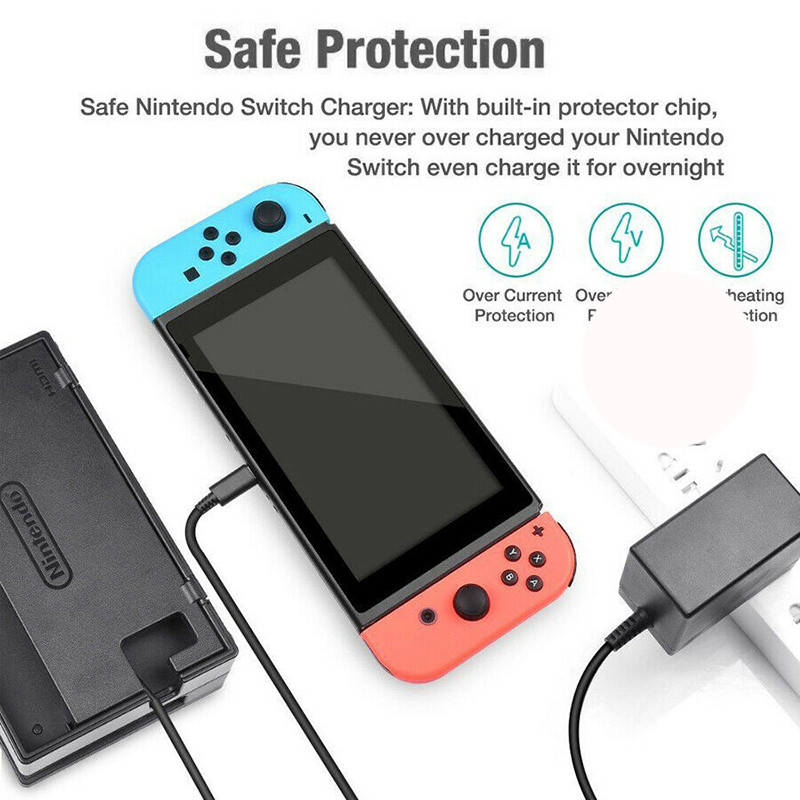 DATA FROG EU/US Plug Adapter Charger for Switch OLED Travel Charger Saderīgs-Nintendo Switch Console uzlāde USB Type C Power
