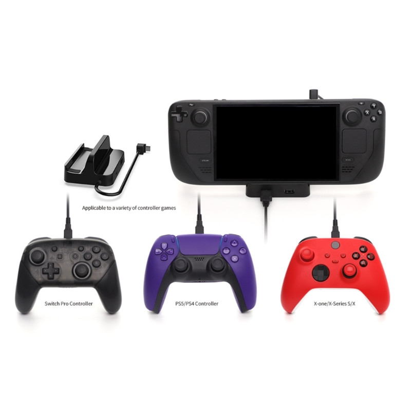 Stație de andocare 3 Port USB 2.0 Suport de încărcare Adaptor multiport pentru Steam Deck 45BA