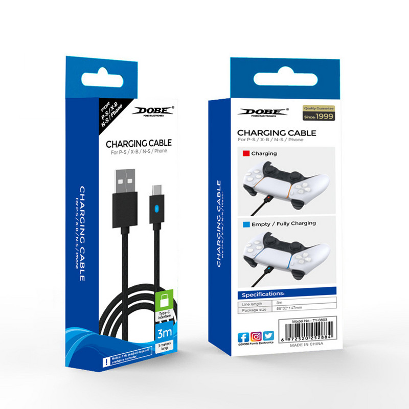 Cablu de încărcare USB tip C Cablu de alimentare pentru Sony PS5/Xbox seria X Controller Switch Pro Gamepad NS Lite Cablu de încărcare