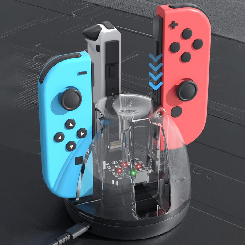 Profesionalni 4 u 1 Lijevi Desni kontroler Stalak za punjenje Sigurno punjenje Stalak 4 u 1 Gamepad Controller Stalak za punjenje