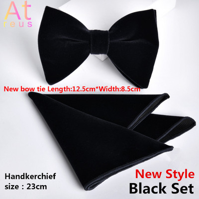 Poklon za Očev dan Baršunasta leptir-mašna Žene Muškarci Mladoženja Vjenčanje Pogrebna leptir-mašna Rupčić Set leptir-mašne u obliku čvora Dodatak za svečanu odjeću