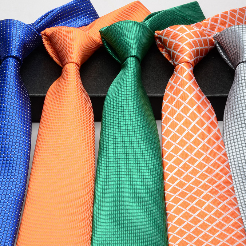 Nová hodvábna 8cm formálna kravata, sivá, pruhovaná, jednofarebná žakárová kravata s kockovaným vzorom pre mužov, obchodné, svadobné, kravaty, gravata doplnky