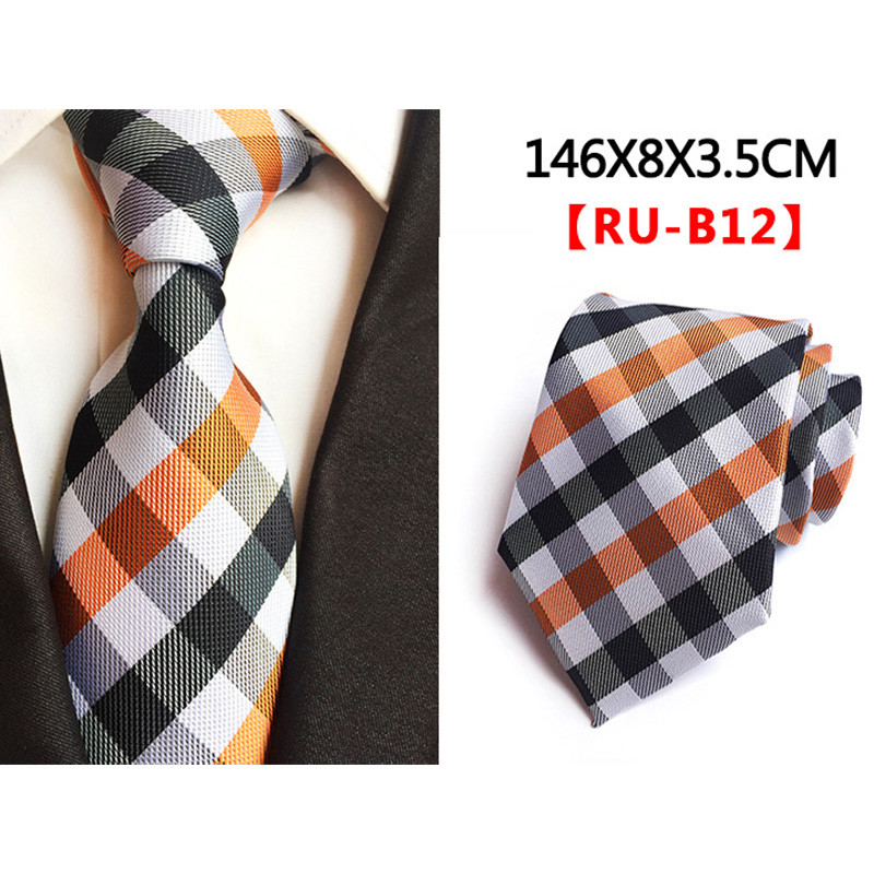 Nová hodvábna 8cm formálna kravata, sivá, pruhovaná, jednofarebná žakárová kravata s kockovaným vzorom pre mužov, obchodné, svadobné, kravaty, gravata doplnky