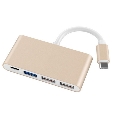 Type-C към USB хъб адаптер 2.0 Преносим 4 в 1 Type-C към USB 3.0 конвертор адаптер хъб кабел за MacBook Type-C към USB адаптер