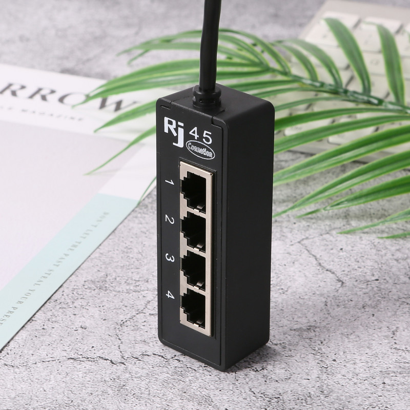 RJ45 skirstytuvo adapteris nuo 1 iki 4 prievadų kištukinis ir moteriškas ilgintuvas Ethernet kabelio ilgintuvas Lan Ethernet tinklo Rj45 kabelio prievadas