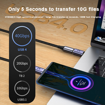 Προσαρμογέας 100W 5A PD USB-C OTG 8K@120Hz 40Gbps USB4 Type C Μετατροπέας γρήγορης φόρτισης για φορητό υπολογιστή Macbook Pro Nintendo Thunberbolt3