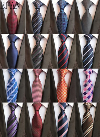 Класически 8 см вратовръзки за мъже Вратовръзка от 100% коприна Луксозни раирани карирани карирани вратовръзки за мъжки костюм, вратовръзка, вратовръзка за сватбено парти
