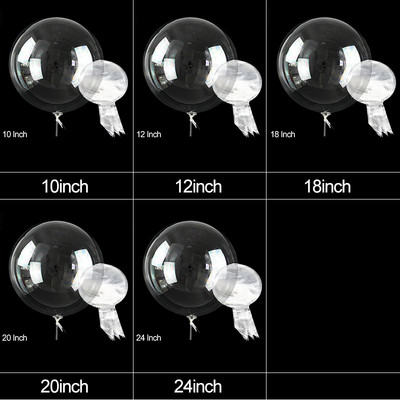 10db 10-36 hüvelykes átlátszó Bobo ballonok karácsonyi esküvői születésnapi parti buborékos léggömb dekorációk átlátszó földgömbök hélium ballonok