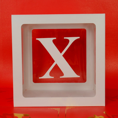 Egyedi név levél Baby Shower Box Születésnap esküvő Balloon Box Party Évforduló Dekoráció Gyerekek Babazuhany Lány Nem Felfed