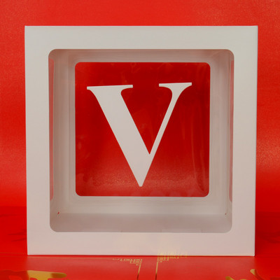 Egyedi név levél Baby Shower Box Születésnap esküvő Balloon Box Party Évforduló Dekoráció Gyerekek Babazuhany Lány Nem Felfed