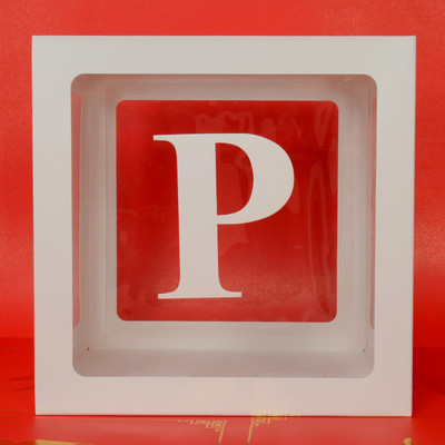 Egyedi név levél Baby Shower Box Születésnap esküvő Balloon Box Party Évforduló Dekoráció Gyerekek Babazuhany Lány Nem Felfed