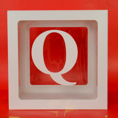 Egyedi név levél Baby Shower Box Születésnap esküvő Balloon Box Party Évforduló Dekoráció Gyerekek Babazuhany Lány Nem Felfed