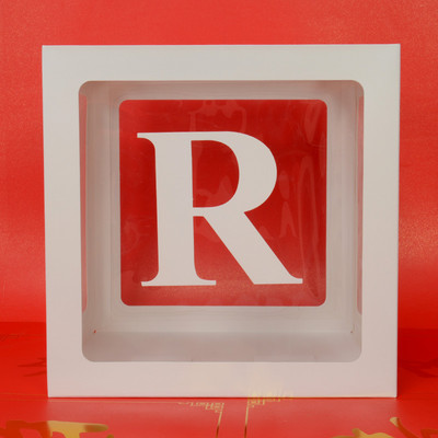 Egyedi név levél Baby Shower Box Születésnap esküvő Balloon Box Party Évforduló Dekoráció Gyerekek Babazuhany Lány Nem Felfed