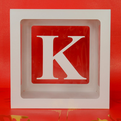 Egyedi név levél Baby Shower Box Születésnap esküvő Balloon Box Party Évforduló Dekoráció Gyerekek Babazuhany Lány Nem Felfed