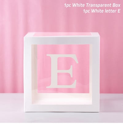 Cutie cu nume cu alfabet Cutie transparentă cu baloane pentru ziua de naștere Globo de nuntă Decor pentru petrecerea primului aniversar Balon din latex pentru copii