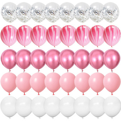 40 kom 12 inčni ružičasti zlatni konfeti lateks baloni Sretan rođendan Dekoracije Djeca Odrasli Dječaci Djevojčice Baby Shower Pribor za vjenčanje