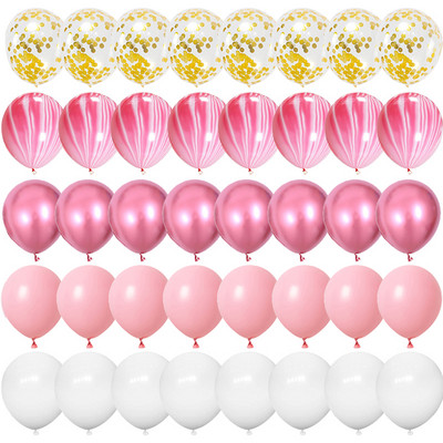 40 kom 12 inčni ružičasti zlatni konfeti lateks baloni Sretan rođendan Dekoracije Djeca Odrasli Dječaci Djevojčice Baby Shower Pribor za vjenčanje