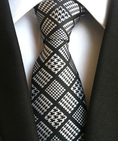 Novi dizajn Karirana kravata od 8 cm, crvena crna svila i jacqurd tkana kravata za muškarce Poslovno vjenčanje Kravata Dodaci Kravate Pokloni