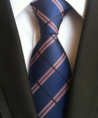 Novi dizajn Karirana kravata od 8 cm, crvena crna svila i jacqurd tkana kravata za muškarce Poslovno vjenčanje Kravata Dodaci Kravate Pokloni