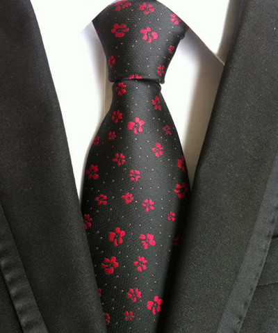 Novi dizajn Karirana kravata od 8 cm, crvena crna svila i jacqurd tkana kravata za muškarce Poslovno vjenčanje Kravata Dodaci Kravate Pokloni