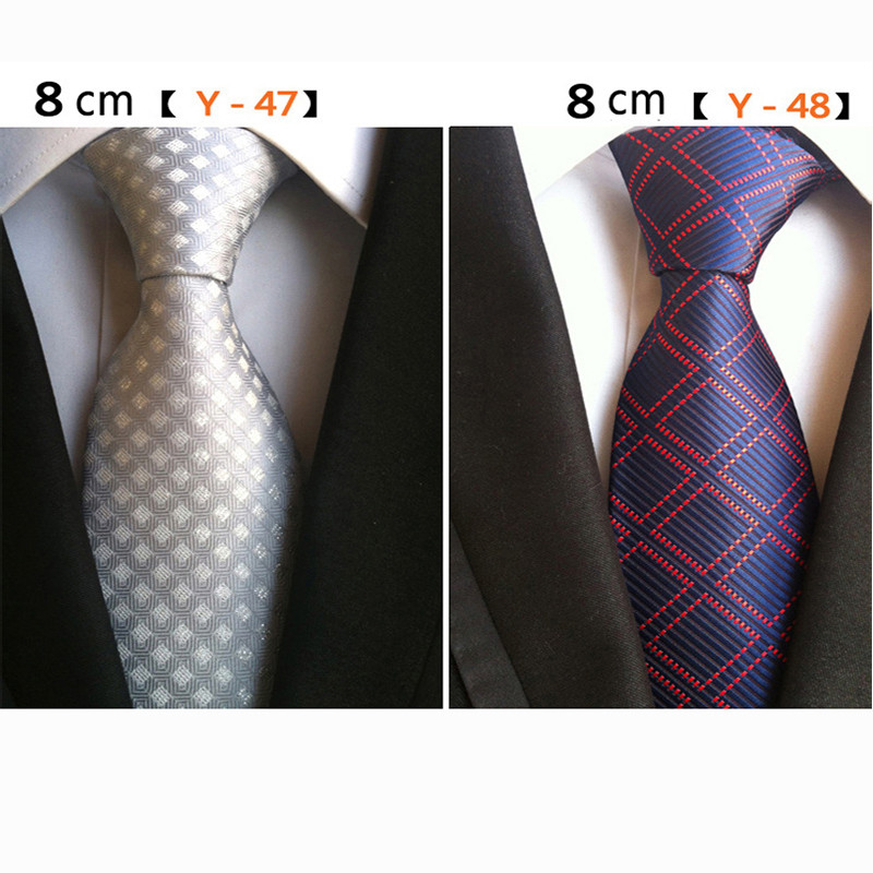 Novi dizajn Karirana kravata od 8 cm, crvena crna svila i jacqurd tkana kravata za muškarce Poslovno vjenčanje Kravata Dodaci Kravate Pokloni