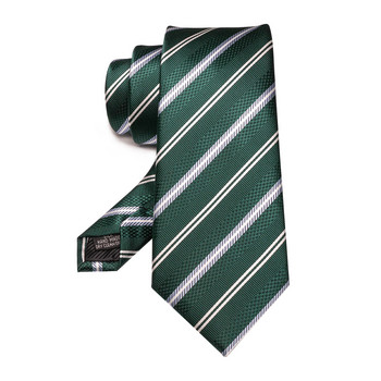 JEMYGINS Ανδρικές πράσινες γραβάτες Ριγέ Γραβάτα Paisley Μεταξωτή Γραβάτα Ανδρική Γραβάτα Hanky Μανικετόκουμπα Σετ πάρτι Business Designer μόδας