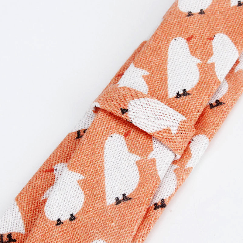 Lanena pamučna kravata s crtežima za muškarce Žene Uska kravata za vjenčanje Ležerne kravate s printom lišća Klasična odijela Smiješne tanke kravate
