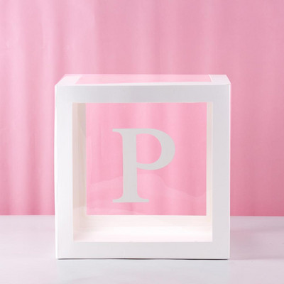 Cutie transparentă pentru babyshower cu litere pentru ziua de naștere nuntă cu nume personalizat cutie cu baloane decorațiuni pentru petrecerea primului aniversar pentru copii babyshower fetiță