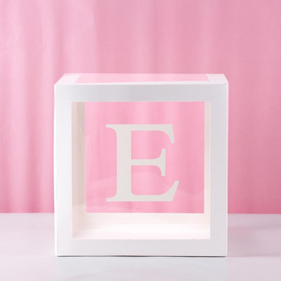 Cutie transparentă pentru babyshower cu litere pentru ziua de naștere nuntă cu nume personalizat cutie cu baloane decorațiuni pentru petrecerea primului aniversar pentru copii babyshower fetiță