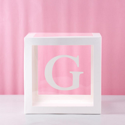 Cutie transparentă pentru babyshower cu litere pentru ziua de naștere nuntă cu nume personalizat cutie cu baloane decorațiuni pentru petrecerea primului aniversar pentru copii babyshower fetiță
