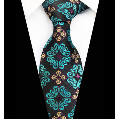 Luxusné pánske kravaty, klasické kvetinové Paisley vzory, 8 cm, svadobné kravaty, žakárové tkané, 100% hodvábne pánske kravaty na krk, doplnky na párty