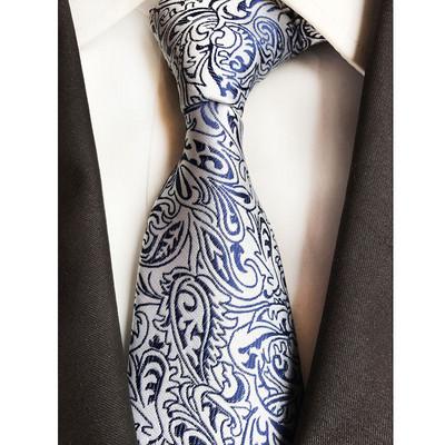 Luxusné pánske kravaty, klasické kvetinové Paisley vzory, 8 cm, svadobné kravaty, žakárové tkané, 100% hodvábne pánske kravaty na krk, doplnky na párty