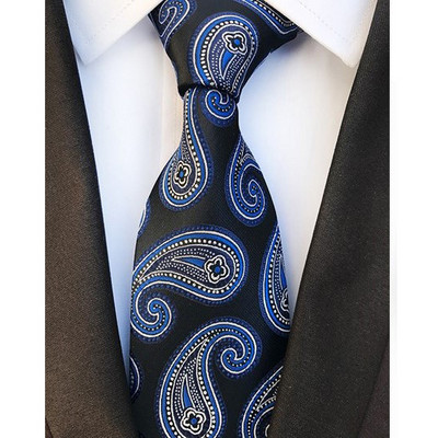 Luxusné pánske kravaty, klasické kvetinové Paisley vzory, 8 cm, svadobné kravaty, žakárové tkané, 100% hodvábne pánske kravaty na krk, doplnky na párty
