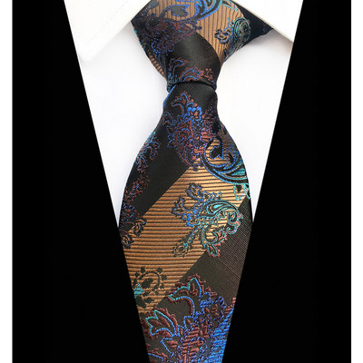 Luxusné pánske kravaty, klasické kvetinové Paisley vzory, 8 cm, svadobné kravaty, žakárové tkané, 100% hodvábne pánske kravaty na krk, doplnky na párty