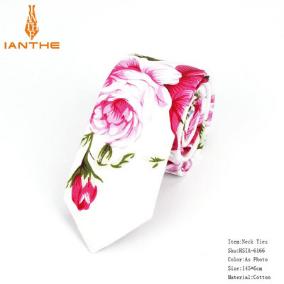 Pilnīgi jaunas vīriešu kaklasaites ar puķainiem kaklasaites vīriešiem ikdienišķas kokvilnas slaidas kaklasaites Gravata šauras kāzu jūras krāsas plānas ballītes ikdienas ziedu kaklasaites