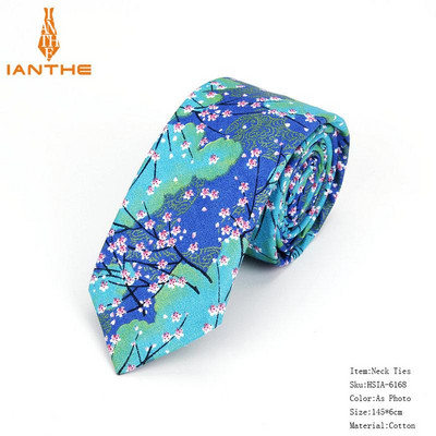 Pilnīgi jaunas vīriešu kaklasaites ar puķainiem kaklasaites vīriešiem ikdienišķas kokvilnas slaidas kaklasaites Gravata šauras kāzu jūras krāsas plānas ballītes ikdienas ziedu kaklasaites