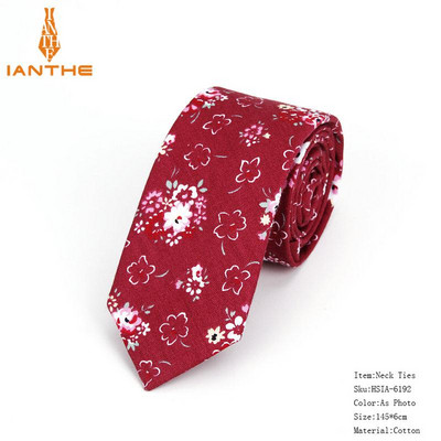 Pilnīgi jaunas vīriešu kaklasaites ar puķainiem kaklasaites vīriešiem ikdienišķas kokvilnas slaidas kaklasaites Gravata šauras kāzu jūras krāsas plānas ballītes ikdienas ziedu kaklasaites