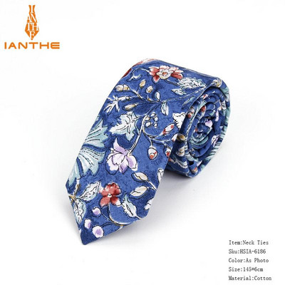 Pilnīgi jaunas vīriešu kaklasaites ar puķainiem kaklasaites vīriešiem ikdienišķas kokvilnas slaidas kaklasaites Gravata šauras kāzu jūras krāsas plānas ballītes ikdienas ziedu kaklasaites