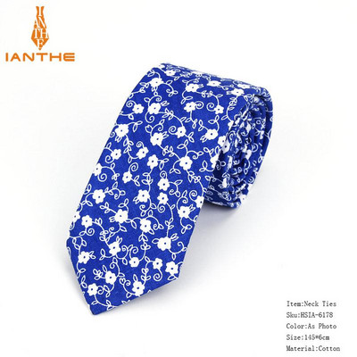 Pilnīgi jaunas vīriešu kaklasaites ar puķainiem kaklasaites vīriešiem ikdienišķas kokvilnas slaidas kaklasaites Gravata šauras kāzu jūras krāsas plānas ballītes ikdienas ziedu kaklasaites