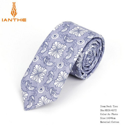 Pilnīgi jaunas vīriešu kaklasaites ar puķainiem kaklasaites vīriešiem ikdienišķas kokvilnas slaidas kaklasaites Gravata šauras kāzu jūras krāsas plānas ballītes ikdienas ziedu kaklasaites