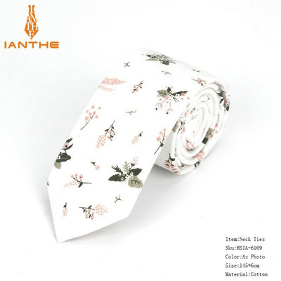 Pilnīgi jaunas vīriešu kaklasaites ar puķainiem kaklasaites vīriešiem ikdienišķas kokvilnas slaidas kaklasaites Gravata šauras kāzu jūras krāsas plānas ballītes ikdienas ziedu kaklasaites