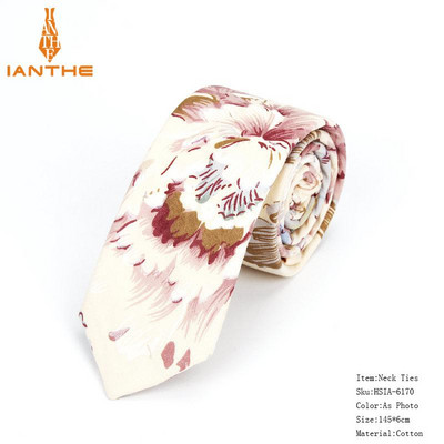 Pilnīgi jaunas vīriešu kaklasaites ar puķainiem kaklasaites vīriešiem ikdienišķas kokvilnas slaidas kaklasaites Gravata šauras kāzu jūras krāsas plānas ballītes ikdienas ziedu kaklasaites