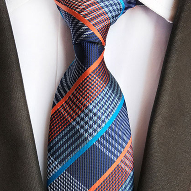 Selyem 8 cm divatos nyakkendő kék lila kockás 1200 tűs Jacquard nyakkendő férfiaknak üzleti esküvői parti nyakkendő ajándék nyakkendő Gravata