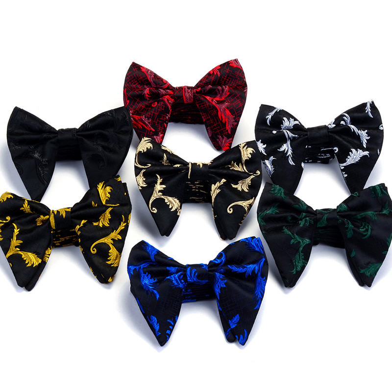 Új nagy csokornyakkendők férfi újdonság virágos csokornyakkendő piros fekete szolid divat virágok csokornyakkendő férfiaknak esküvői kiegészítők