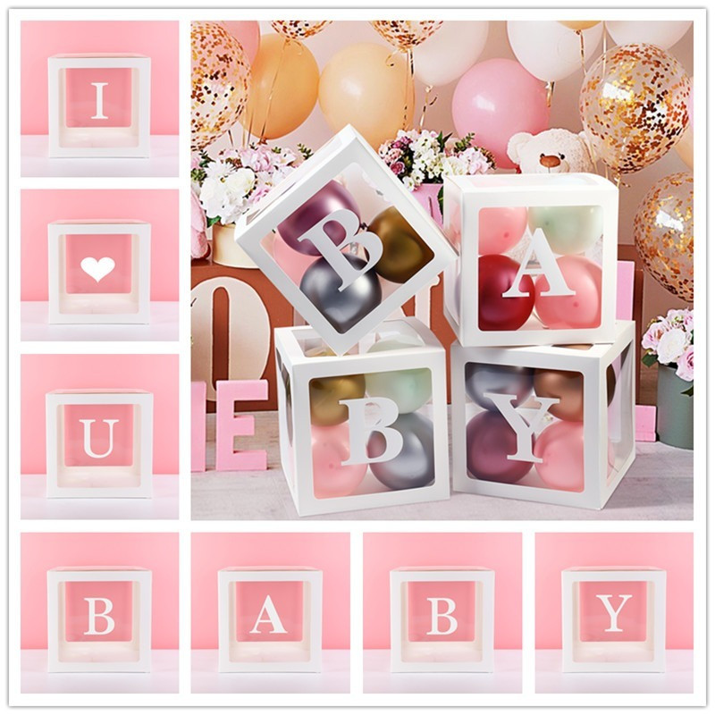 Eid Mubarak Prozirna kutija Slovo Kutija s balonima Ramadan Kareem Dekoracija balonom Dekoracija za zabavu Muslimanski islamski dodaci za balone