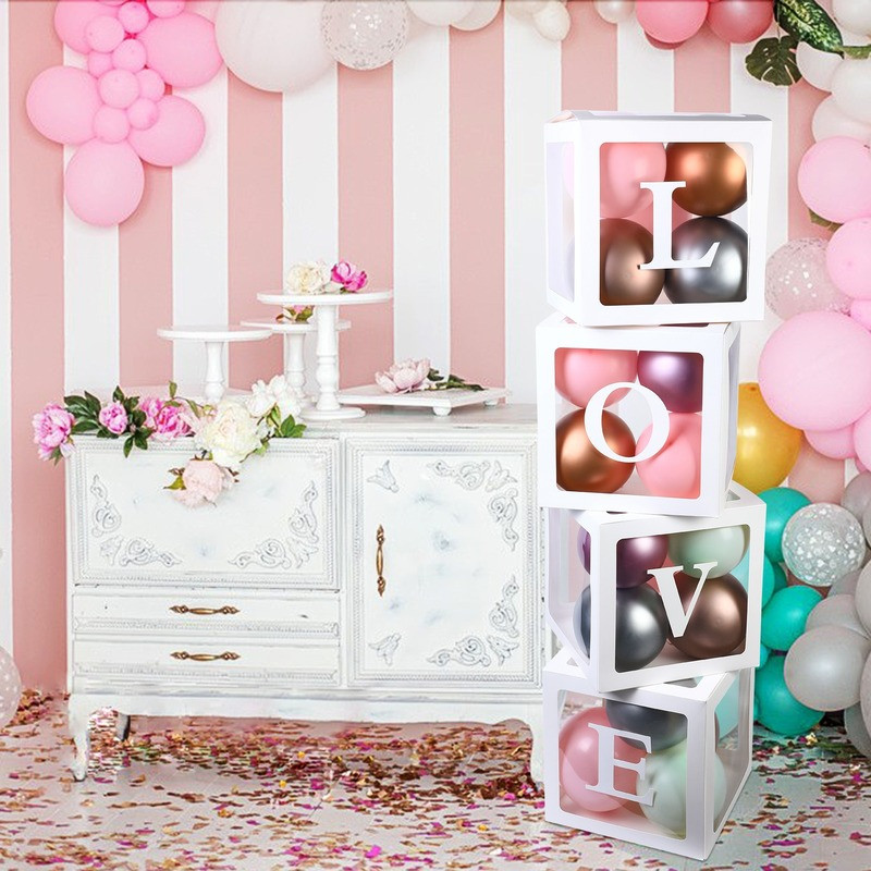 Eid Mubarak Prozirna kutija Slovo Kutija s balonima Ramadan Kareem Dekoracija balonom Dekoracija za zabavu Muslimanski islamski dodaci za balone