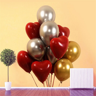 12 hüvelykes szív alakú esküvői léggömb magas fém latex léggömbök születésnapi parti ajánlati jelenet díszített lila arany hélium ballon