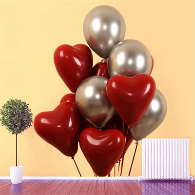 12 hüvelykes szív alakú esküvői léggömb magas fém latex léggömbök születésnapi parti ajánlati jelenet díszített lila arany hélium ballon